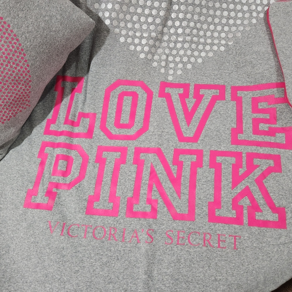 Vintage Victoria's Secret VS PINK Pillow & Blanket Travel Bag Set Monogram Dog - Picture 8 of 11